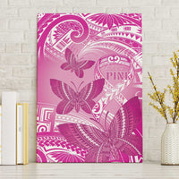 Polynesia Breast Cancer Awareness Canvas Wall Art Think Pink Ribbon Polynesian Butterflies