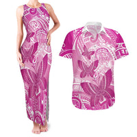 Personalised Polynesia Breast Cancer Awareness Couples Matching Tank Maxi Dress and Hawaiian Shirt Think Pink Ribbon Polynesian Butterflies
