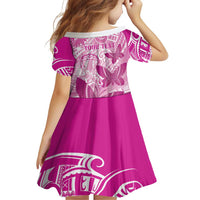 Personalised Polynesia Breast Cancer Awareness Family Matching Short Sleeve Bodycon Dress and Hawaiian Shirt Think Pink Ribbon Polynesian Butterflies LT14 - Polynesian Pride