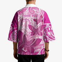 Personalised Polynesia Breast Cancer Awareness Kimono Think Pink Ribbon Polynesian Butterflies