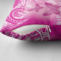 Polynesia Breast Cancer Awareness Pillow Cover Think Pink Ribbon Polynesian Butterflies