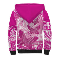 Personalised Polynesia Breast Cancer Awareness Sherpa Hoodie Think Pink Ribbon Polynesian Butterflies LT14 - Polynesian Pride