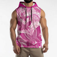 Personalised Polynesia Breast Cancer Awareness Sleeveless Hoodie Think Pink Ribbon Polynesian Butterflies LT14 - Polynesian Pride