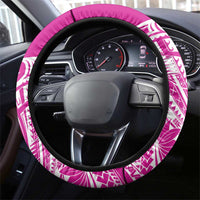 Polynesia Breast Cancer Awareness Steering Wheel Cover Think Pink Ribbon Polynesian Butterflies LT14 - Polynesian Pride