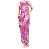 Personalised Polynesia Breast Cancer Awareness Tank Maxi Dress Think Pink Ribbon Polynesian Butterflies LT14 Women Pink - Polynesian Pride