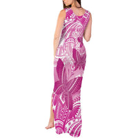 Personalised Polynesia Breast Cancer Awareness Tank Maxi Dress Think Pink Ribbon Polynesian Butterflies LT14 - Polynesian Pride