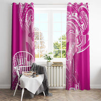 Polynesia Breast Cancer Awareness Window Curtain Think Pink Ribbon Polynesian Butterflies