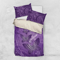 Polynesia Lupus Awareness Month Bedding Set Warrior Purple Ribbon Polynesian Butterflies