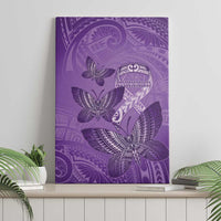 Polynesia Lupus Awareness Month Canvas Wall Art Warrior Purple Ribbon Polynesian Butterflies