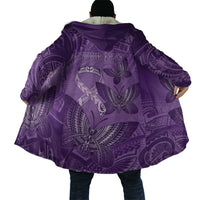 Personalised Polynesia Lupus Awareness Month Cloak Warrior Purple Ribbon Polynesian Butterflies LT14 - Polynesian Pride