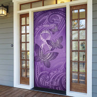 Personalised Polynesia Lupus Awareness Month Door Cover Warrior Purple Ribbon Polynesian Butterflies LT14 - Polynesian Pride