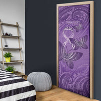 Personalised Polynesia Lupus Awareness Month Door Cover Warrior Purple Ribbon Polynesian Butterflies LT14 - Polynesian Pride