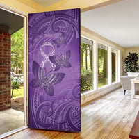 Personalised Polynesia Lupus Awareness Month Door Cover Warrior Purple Ribbon Polynesian Butterflies LT14 - Polynesian Pride