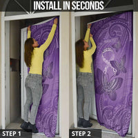 Personalised Polynesia Lupus Awareness Month Door Cover Warrior Purple Ribbon Polynesian Butterflies LT14 - Polynesian Pride