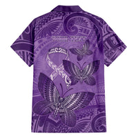 Personalised Polynesia Lupus Awareness Month Family Matching Puletasi and Hawaiian Shirt Warrior Purple Ribbon Polynesian Butterflies LT14 - Polynesian Pride