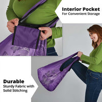 Polynesia Lupus Awareness Month Grocery Bag Warrior Purple Ribbon Polynesian Butterflies LT14 - Polynesian Pride