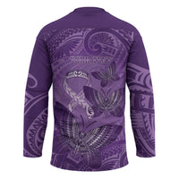 Personalised Polynesia Lupus Awareness Month Hockey Jersey Warrior Purple Ribbon Polynesian Butterflies LT14 - Polynesian Pride
