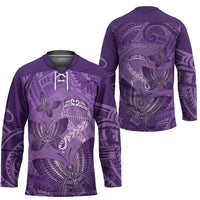 Personalised Polynesia Lupus Awareness Month Hockey Jersey Warrior Purple Ribbon Polynesian Butterflies LT14 - Polynesian Pride