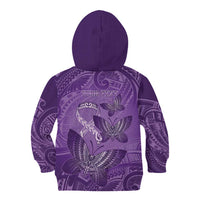 Personalised Polynesia Lupus Awareness Month Kid Hoodie Warrior Purple Ribbon Polynesian Butterflies