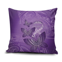Polynesia Lupus Awareness Month Pillow Cover Warrior Purple Ribbon Polynesian Butterflies LT14 Purple - Polynesian Pride