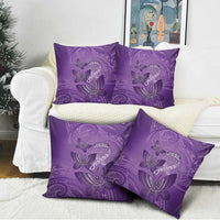 Polynesia Lupus Awareness Month Pillow Cover Warrior Purple Ribbon Polynesian Butterflies LT14 - Polynesian Pride