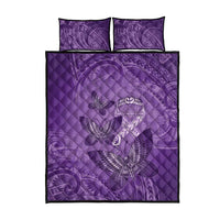 Polynesia Lupus Awareness Month Quilt Bed Set Warrior Purple Ribbon Polynesian Butterflies LT14 - Polynesian Pride