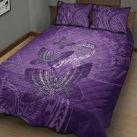 Polynesia Lupus Awareness Month Quilt Bed Set Warrior Purple Ribbon Polynesian Butterflies LT14 - Polynesian Pride