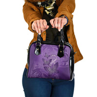 Polynesia Lupus Awareness Month Shoulder Handbag Warrior Purple Ribbon Polynesian Butterflies LT14 One Size Purple - Polynesian Pride
