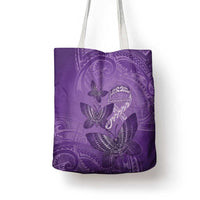 Polynesia Lupus Awareness Month Tote Bag Warrior Purple Ribbon Polynesian Butterflies