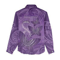 Personalised Polynesia Lupus Awareness Month Women Casual Shirt Warrior Purple Ribbon Polynesian Butterflies