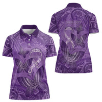 Personalised Polynesia Lupus Awareness Month Women Polo Shirt Warrior Purple Ribbon Polynesian Butterflies
