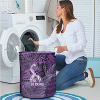 Lupus Awareness Month New Zealand Laundry Basket Be Strong Warrior Maori Silver Fern LT14 - Polynesian Pride
