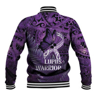 Lupus Awareness Month New Zealand Baseball Jacket Be Strong Warrior Maori Silver Fern LT14 - Polynesian Pride