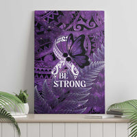 Lupus Awareness Month New Zealand Canvas Wall Art Be Strong Warrior Maori Silver Fern LT14 - Polynesian Pride