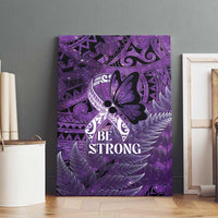 Lupus Awareness Month New Zealand Canvas Wall Art Be Strong Warrior Maori Silver Fern LT14 - Polynesian Pride