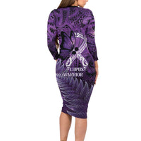 Lupus Awareness Month New Zealand Family Matching Long Sleeve Bodycon Dress and Hawaiian Shirt Be Strong Warrior Maori Silver Fern