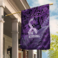 Lupus Awareness Month New Zealand Garden Flag Be Strong Warrior Maori Silver Fern LT14 House Flag Purple - Polynesian Pride