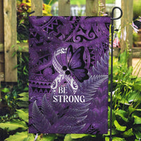 Lupus Awareness Month New Zealand Garden Flag Be Strong Warrior Maori Silver Fern LT14 Garden Flag Purple - Polynesian Pride