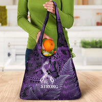 Lupus Awareness Month New Zealand Grocery Bag Be Strong Warrior Maori Silver Fern LT14 - Polynesian Pride