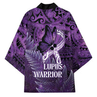 Lupus Awareness Month New Zealand Kimono Be Strong Warrior Maori Silver Fern LT14 - Polynesian Pride