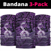 Lupus Awareness Month New Zealand Neck Gaiter Be Strong Warrior Maori Silver Fern