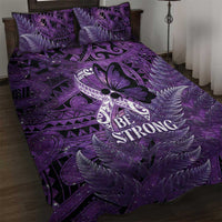 Lupus Awareness Month New Zealand Quilt Bed Set Be Strong Warrior Maori Silver Fern