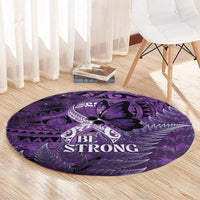 Lupus Awareness Month New Zealand Round Carpet Be Strong Warrior Maori Silver Fern LT14 - Polynesian Pride