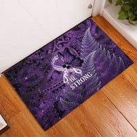 Lupus Awareness Month New Zealand Rubber Doormat Be Strong Warrior Maori Silver Fern LT14 - Polynesian Pride