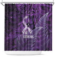 Lupus Awareness Month New Zealand Shower Curtain Be Strong Warrior Maori Silver Fern
