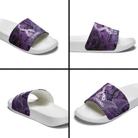 Lupus Awareness Month New Zealand Slide Sandals Be Strong Warrior Maori Silver Fern LT14 - Polynesian Pride