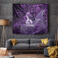 Lupus Awareness Month New Zealand Tapestry Be Strong Warrior Maori Silver Fern LT14 Purple - Polynesian Pride