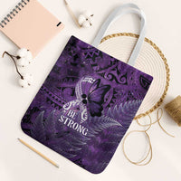 Lupus Awareness Month New Zealand Tote Bag Be Strong Warrior Maori Silver Fern LT14 White Strap One Size Purple - Polynesian Pride
