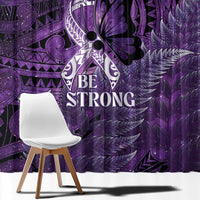 Lupus Awareness Month New Zealand Window Curtain Be Strong Warrior Maori Silver Fern LT14 - Polynesian Pride