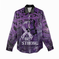 Lupus Awareness Month New Zealand Women Casual Shirt Be Strong Warrior Maori Silver Fern